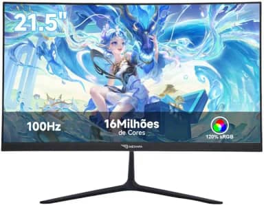Monitor 21.5 Polegadas 100Hz VA Full HD - Cores Profissionais 120% sRGB, Contraste 3000:1, Performance 100Hz, Visualização Confortável, Compatibilidade VESA, Ideal para PC, Escritório e Entretenimento