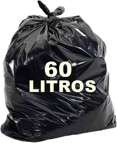 Saco De Lixo Preto 60l Super Reforçado 6 Micra 100 Unid