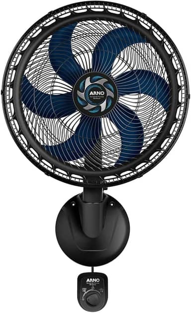 Ventilador de Parede Arno Xtreme Force Breeze 50cm VB51, 126W, 6 Pás, 3 Velocidades, Modo Sono Tranquilo, Oscilação 80º, 220V
