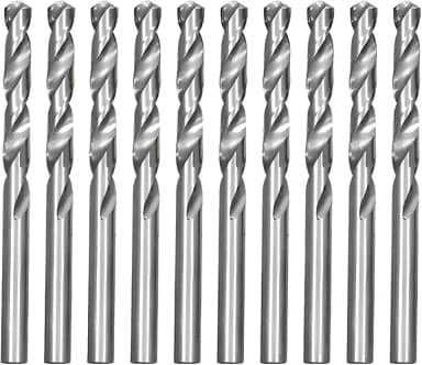 Kit de 10 Brocas para Aço, Metal e Inox, 3mm x 6cm, Aço Carbono Rápido