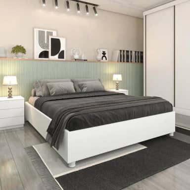 Cama Box Casal Mônaco Tcil Móveis Branco
