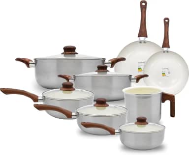 Kit Jogo de Panelas Casambiente 8 Peças Alumínio com Indução Revestimento Cerâmica para Cozinha