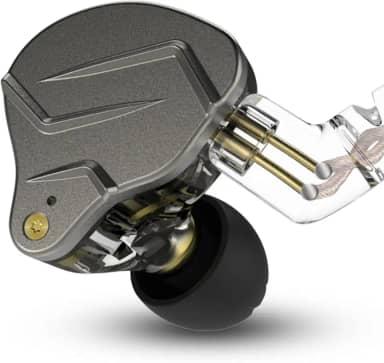 KZ ZSN Pro in Ear Monitor IEM com Armadura Dinâmica Híbrida Equilibrada, Som Estéreo Graves Claro, Fones de Ouvido com Fio para Jogos, Cabo Ergonômico Confortável de 2 Pinos (Cinza sem Microfone)