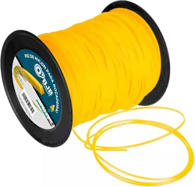 Bobina Rolo Fio De Nylon Roçadeira Gasolina Cortador de Grama 3mm, 2kg, Amarelo, Resistente, 230 mts - Pacote com 1, Formato Redondo de Alta Durabilidade - BJB equipamentos