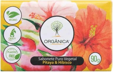 Orgânica Sabonete em Barra Puro Vegetal Vegano 90g Pitaya e Hibisco