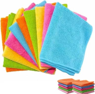 Kit 10 Panos Microfibra Lavável Multiuso 28x28cm Reutilizável Pia Móveis Carro Limpeza Geral Casa Flanela - (CORES SORTIDAS) Loja Roccamare