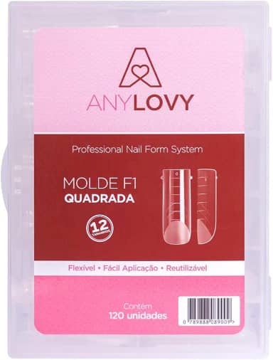 Molde F1 Quadrada Unhas De Gel Acrigel Anylovy 120 Unidades