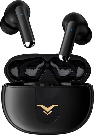 Fone de Ouvido Stage Hero6 TWS com cancelamento de ruído ativo (ANC), fone sem fio Bluetooth 5.2 com 4 microfones para chamada, 35H tempo de reprodução, modos duplo, IPX5 à prova d'água