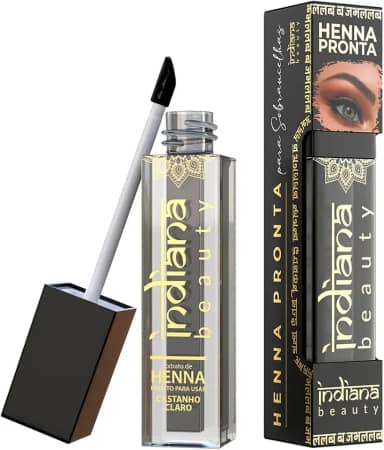 Indiana Beauty Henna Pronta para Sobrancelhas, Castanho Claro, 4g, Sem Amônia