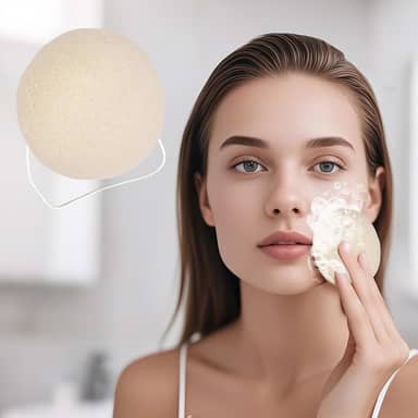 Esponja para lavar o rosto, esponja de limpeza facial, esponjas removedoras de maquiagem, limpeza e esfoliação, macia e confortável, adequada para maquiagem e limpeza, meia redonda (branca)