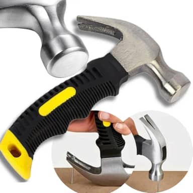 Mini Martelo Unha 16cm Para Uso Profissional e Doméstico Cabo Emborrachado Antiderrapante Martelinho