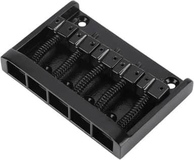 RiToEasysports Ponte de Baixo Elétrico de Metal de Alta Resistência, 5 Cordas, Fácil de Instalar para Entusiastas de Baixo, Metal Preto Prateado (Preto)