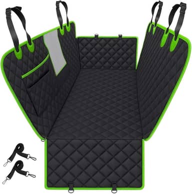 Capa Pet Impermeável para Carro – 4 em 1 com Proteção Total, Antiderrapante, Acolchoada e com Cinto de Segurança | Para Cães e Gatos (Verde)