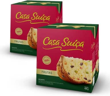 2 Panetones Casa Suíça, Tradicional, Pannetone de 400g