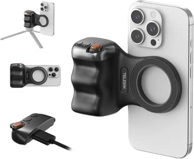 TELESIN Câmera magnética Fun Shot para celular DSLR para Magsafe iPhone e Android com botão de obturador sem fio destacável – Punho oficial – Suporte ergonômico confortável para celular (B)