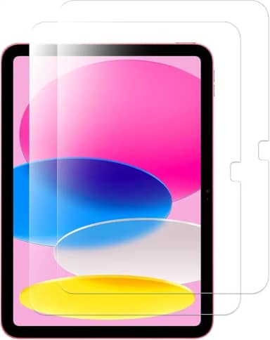 Pacote com 2 protetores de tela para iPad de 10 polegadas (10ª geração, modelo 2022) escudo transparente de alta definição (PET), compatível com canetas Stylus, ultrarresistente, compatível com capas