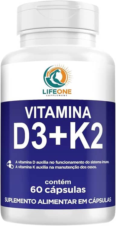 Vitamina D3 K2 MK-7, 2000ui 60 Cápsulas - Life One