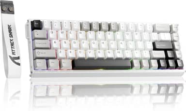 ATTACK SHARK X68MAX HE Teclado gamer de alumínio com fio de gatilho rápido,precisão de 0,005 mm,interruptor magnético de efeito Hall,taxa de pesquisa de 8000 Hz,latência de 0,08 ms,RGB(Estrela Branca)