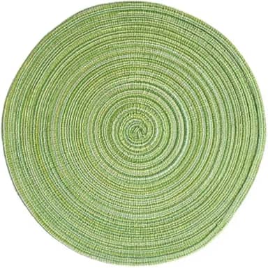 Jogo Americano Redondo de Tecido para 6 lugares Mesa Posta - Diâmetro 38 CM (Verde)