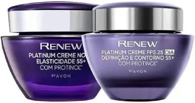 Combo Renew Platinum 55+ Creme Anti-idade Dia e Noite 50g