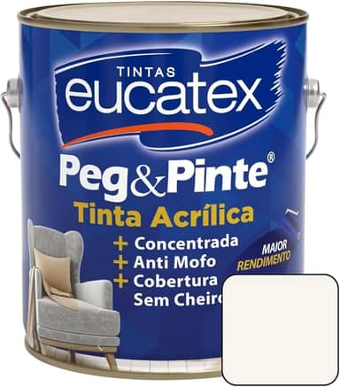 Latex Acrlico Fosco 3,6 litros Peg Pinte Eucatex