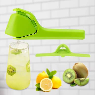 Novo espremedor de limão manual multifuncional - espremedor de cítricos portátil para uso doméstico, espremedor de limão e extrator de suco de frutas, fácil de usar e eficiente - verde