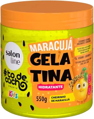 Salon Line, Gelatina Capilar Hidratante, Maracujá, #todecacho Kids, Vegana - Para Cabelos Ondulados, Cacheados e Crespos, Salon Line, 550g