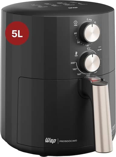 WAP Fritadeira Elétrica Air Fryer GRAND FAMILY 5 Litros, Temperatura Ajustável, Revestimento Antiaderente, 1500W 127V