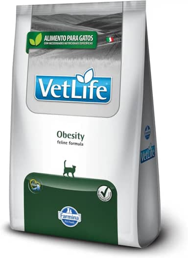 Ração Farmina Vet Life Natural Obesity para Gatos Adultos Obesos 2Kg