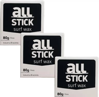 Parafina Surf All Stick 80g - Kit com 3 und + 1 Raspador Parafina Skimboard; bodyboard; funboar;longboard e pranchas de surf (Água Quente: 25 C° e 32 C°)