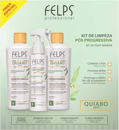Kit Quiabo XBTX Pós Progressiva Felps Professional 3 em 1