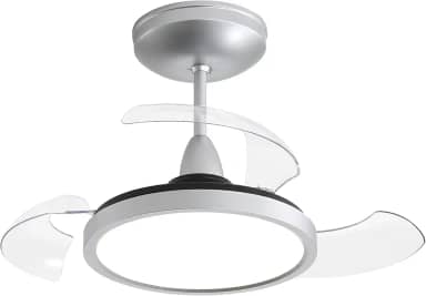 VENTILADOR DE TETO ALISEU RETRÁTIL MID PRATA BIVOLT COM CONTROLE REMOTO