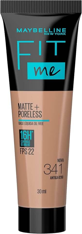Base Líquida Maybelline NY Fit Me Matte FPS 22 Cor 341 (Antiga R280), 30ml