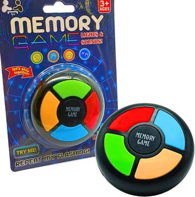 Jogo da Memória Portátil para Crianças de 4 a 12 Anos, Brinquedo Eletrônico com Luzes, Jogos de Tabuleiro de Viagem de Carro para Crianças, Jogo Clássico de Memorizar Cores, Quiz com Luzes e Sons