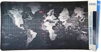 Mouse Pad Gamer Extra Grande 700x350x3mm Bordas Costuradas e Base Antiderrapante Exbom MP7035C Mapa Mundi