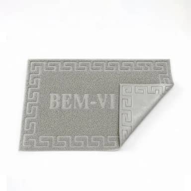 Kit Tapetes Capacho Emborrachado Bem Vindo Porta Entrada Casa Apartamento Antiderrapante (1, Cinza Claro)