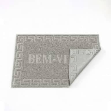 Kit Tapetes Capacho Emborrachado Bem Vindo Porta Entrada Casa Apartamento Antiderrapante (1, Cinza Claro)