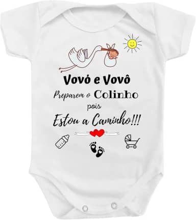 Body Roupa Bebê Vovó Vovô Anunciação Estou Caminho Avó Avô