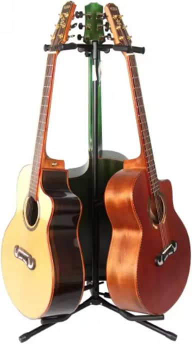 Suporte Estante Tripé para 3 Instrumentos Bertô – Violão, Guitarra e Baixo – Estrutura Reforçada em Metal com Espuma Protetora – Suporte Musical Dobrável para Igreja, Estúdio e Palco