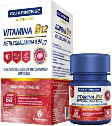Vitamina B12 Metilcobalamina - 60 Comprimidos - Catarinense