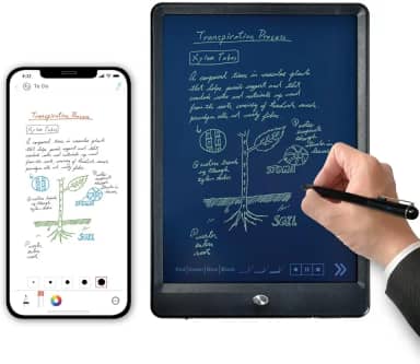 Conjunto de caderno e quadro de escrita digital inteligente Ophayapen, sincronização em tempo real para digitalização, conversão em texto, armazenamento e compartilhamento de notas de papel