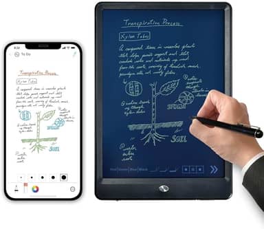 Conjunto de caderno e quadro de escrita digital inteligente Ophayapen, sincronização em tempo real para digitalização, conversão em texto, armazenamento e compartilhamento de notas de papel