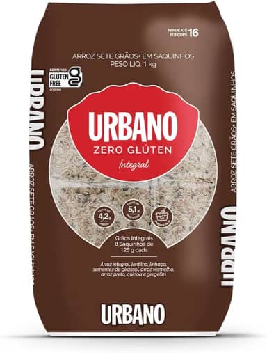 Urbano, Arroz 7 grãos + Integral, 8 Saquinhos - 125g cada
