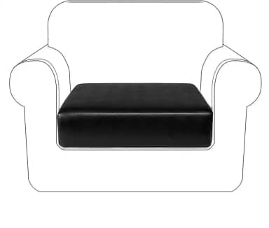 Capa para sofá de couro sintético NC Home com capa protetora de móveis à prova d'água para crianças e animais de estimação, Preto, Chair Cushion