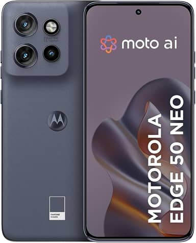 Smartphone Motorola Edge 50 Neo 5G - 256GB 16GB (8GB RAM+8GB Ram Boost) 50MP Sony Camera Moto AI Ultrarresistencia militar - Grisaille Vegan Leather
