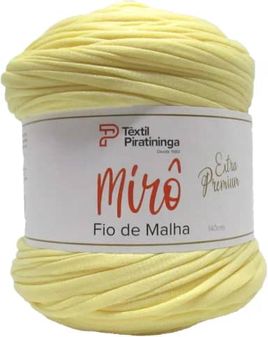 Barbantes Piratininga Fio De Malha, Amarelo, Mirô Premium, Rolo de 140 Metros