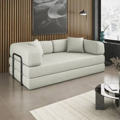 Sofá Cama Colchão Casal Compactair Confortável Sala Balaqui Cor:bege