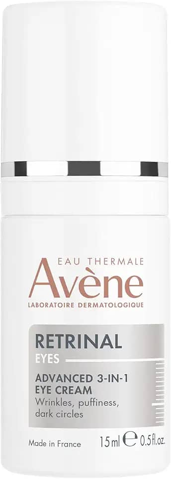 Avène Retrinal Avançado 3 em 1 Creme Para a Área dos Olhos 15ml, com Retinaldeído, Ácido Hialurônico e Sulfato de Dextrano, Desempenho Avançado na Redução de Olheiras, Rugas e Bolsas