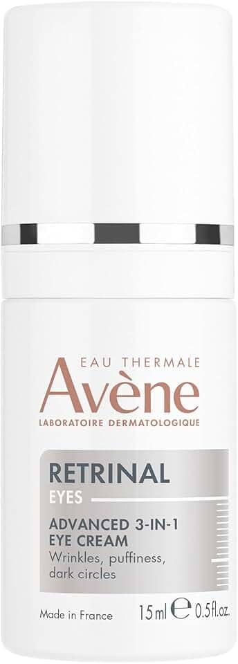 Avène Retrinal Avançado 3 em 1 Creme Para a Área dos Olhos 15ml, com Retinaldeído, Ácido Hialurônico e Sulfato de Dextrano, Desempenho Avançado na Redução de Olheiras, Rugas e Bolsas