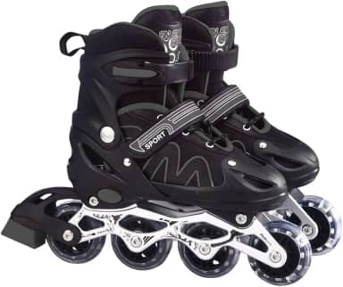 Patins Roller Ajustável Inline 4 Rodas Adulto Rodinha Led